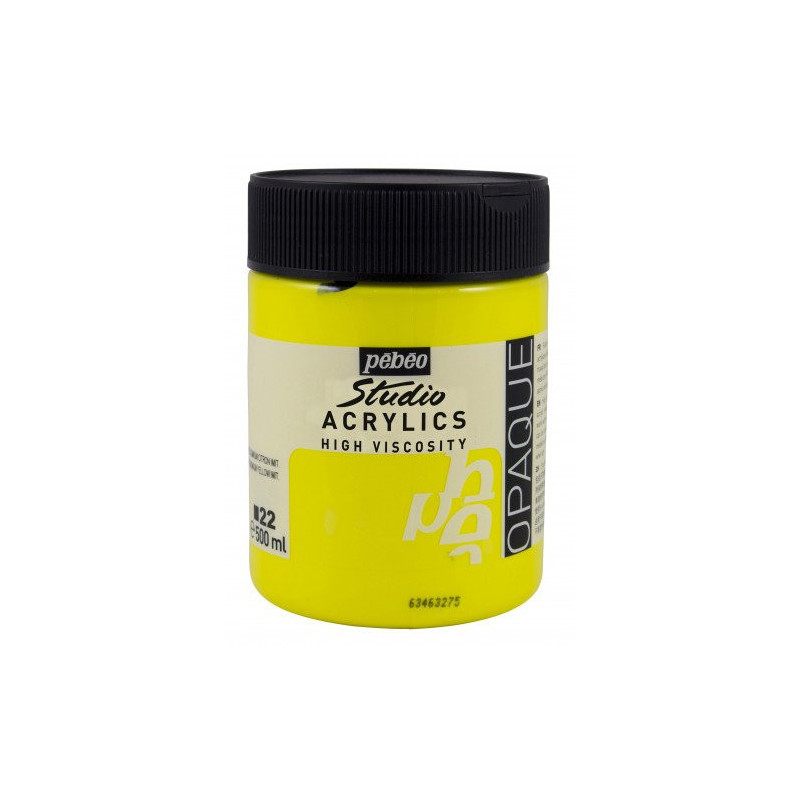 Pebeo Studio Acrylic 500 ml warna Lemon Cadmium Yellow Hue