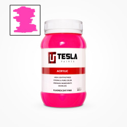 Tesla Acrylic 500 ml warna Fluorescent Pink